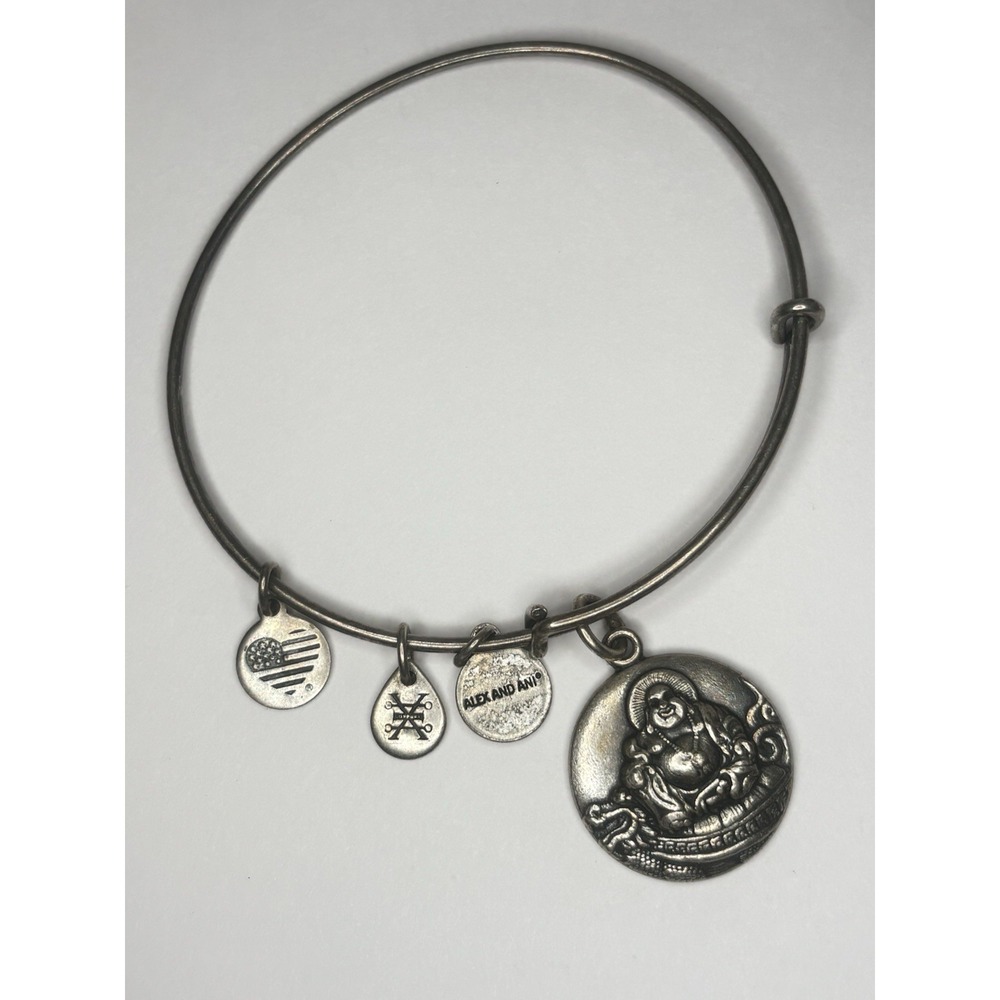 Alex & Ani Women's "Laughing Buddha"  Expandable Charm Bangle Bracelet